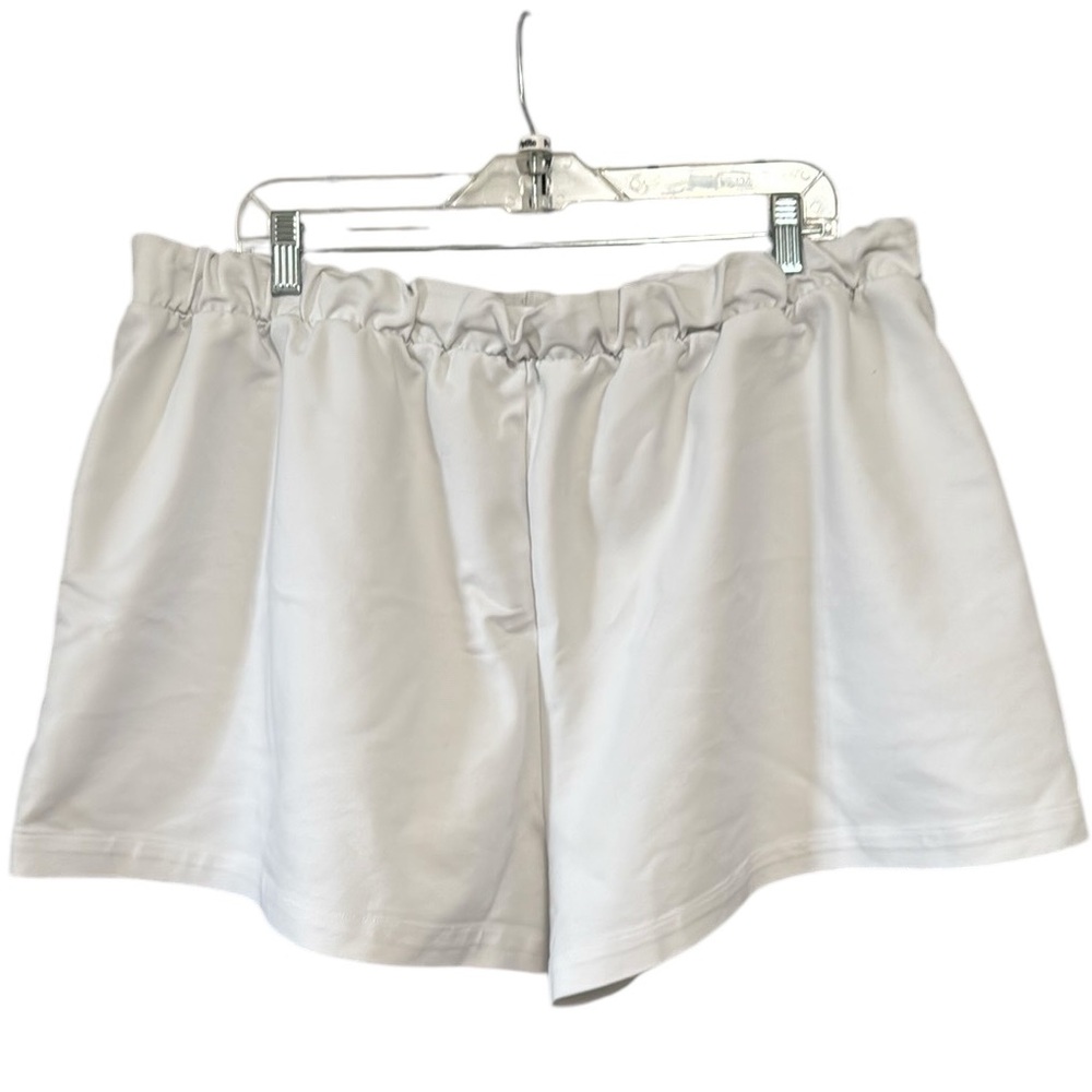 Good American White High Rise Relaxed Fit Weekend Poplin Shorts Pockets Sz 5=2x - Picture 8 of 11